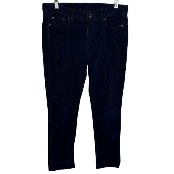 J. Crew Dark Navy Blue Straight Leg City Fit Mid Rise Corduroy Pants Size 29R - Picture 1 of 7